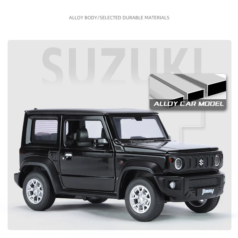 1:24 SUZUKI Jimny SUV Alloy Car Model Diecasts Metal Off-Road Vehicles Car Model Simulation Sound Light Collection Kids Toy Gift 2