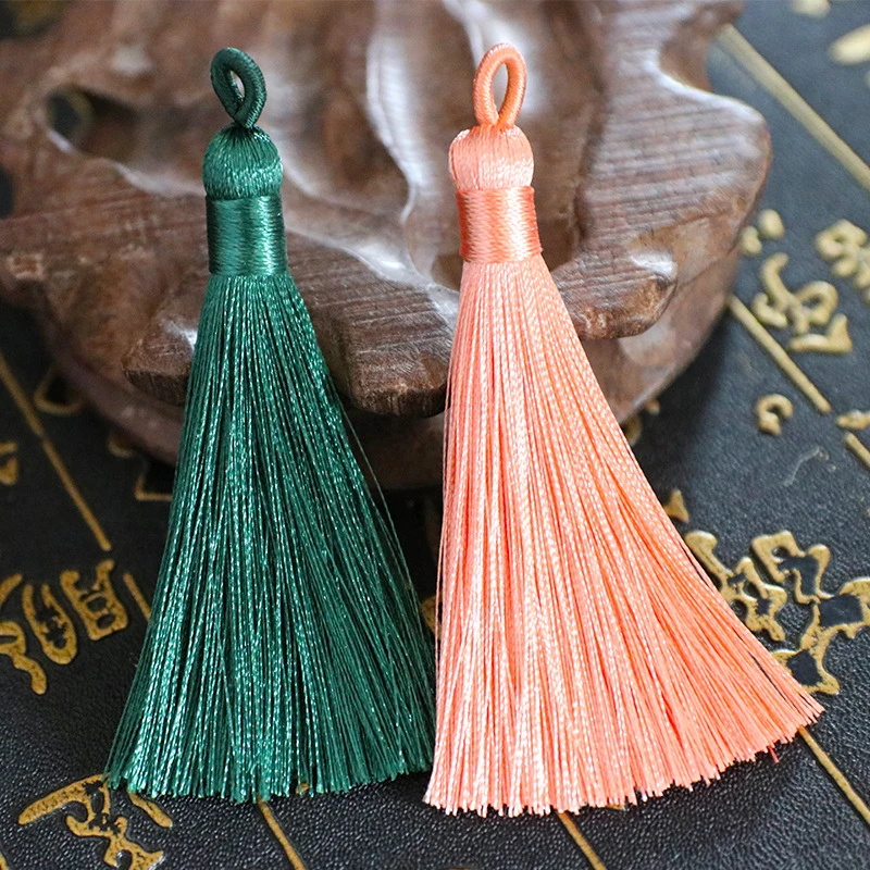 5/10Pcs 8cm Polyester Silk Tassel Soft Tassels with Loops Silk Tassel Brush DIY Jewelry Home Decor Sewing Curtain Accessories tassel decoration tassel accessories mini tassels