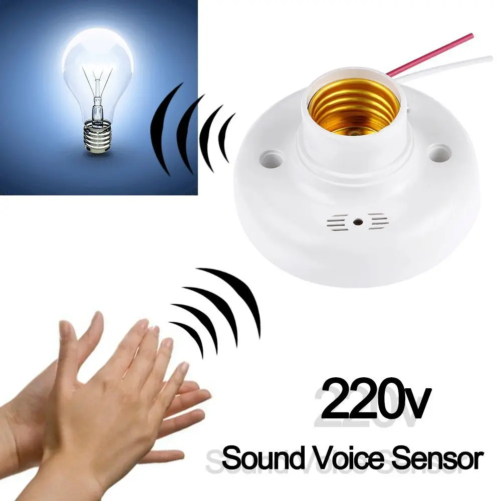 Sound Voice Control Sensor Lamp Base Delay Switch AC220V LED Bulb Holder E27 Screw Lighting Accessories Light Socket Adapter