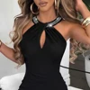 Robe noire dos nu, vêtement formel et sexy, printemps, été – Image 2