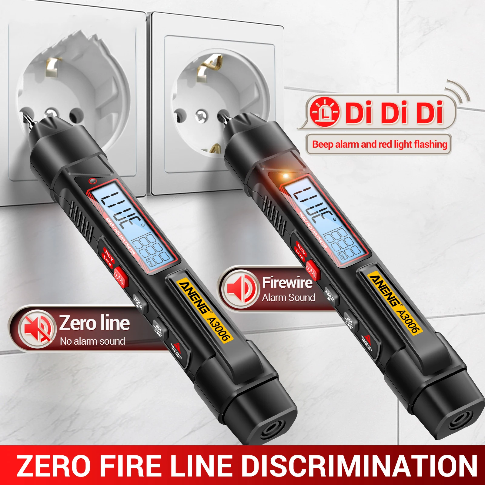 Digital multimeter ANENG A3006 4000 Counts Pen Type Multimeter Measure AC/DC voltage Detachable pen tip Test Zero Fire Line high precision Tools