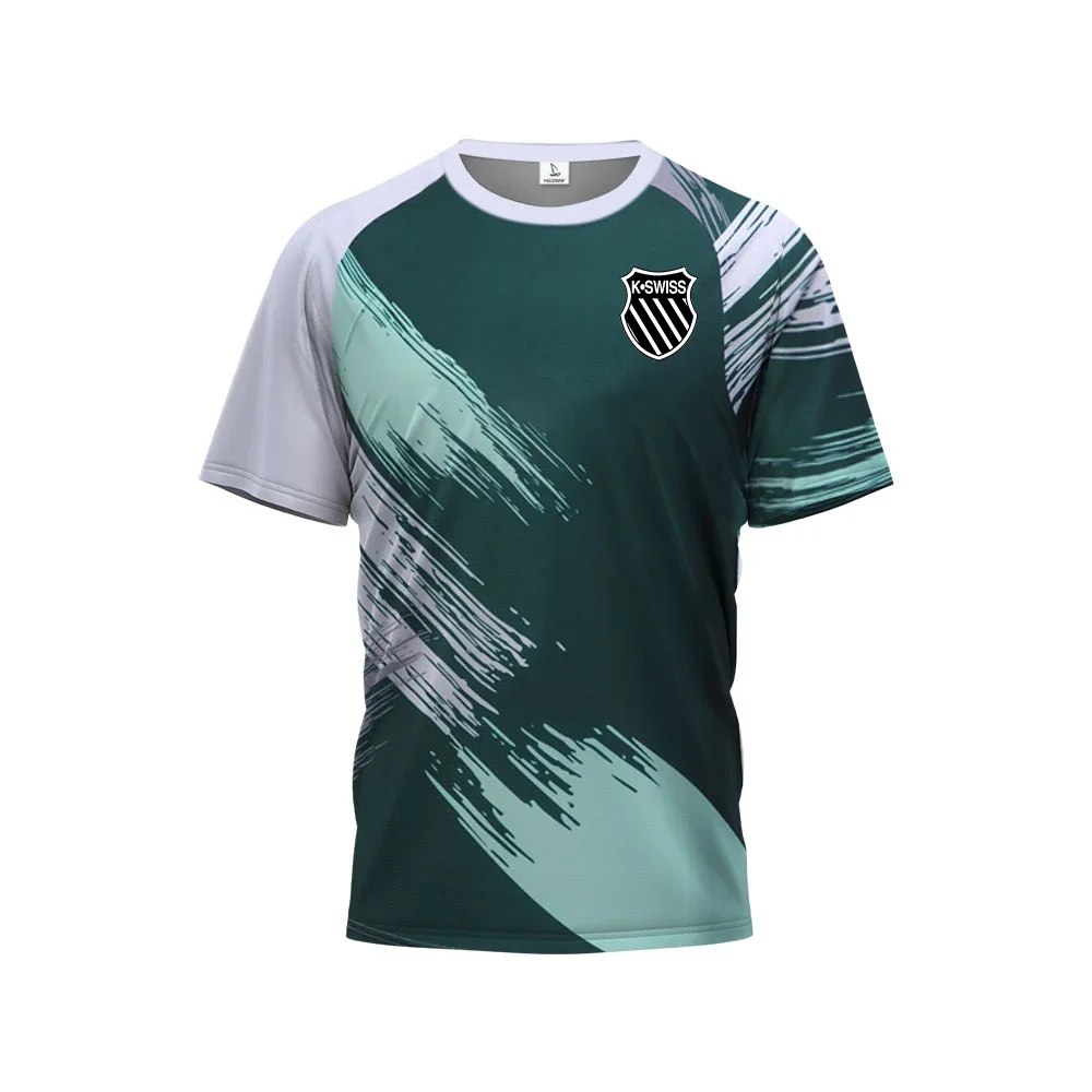 

3D Splicing Printing Tennis Apparel Geisway Men's T-shirt Breathable Sweat Cycling Clothing Fitness Badminton Sportswear