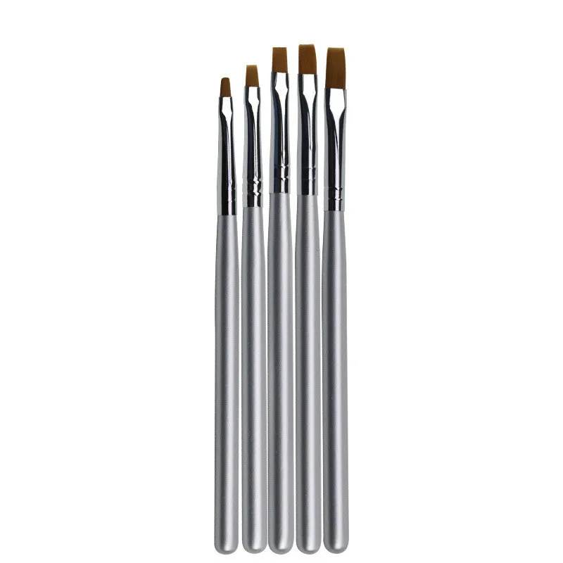 5Style Wood Handle Nail Art Painting Draw Brush Professional Acrylic UV Gel Nail Polish Manicure Pen Liner 3