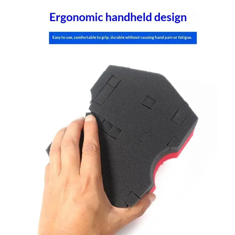 Dual-Sided Red/Black Sponge for Improved Grip and Easy Access in Tight Spaces - Ideal for Rinseless Car Washing
