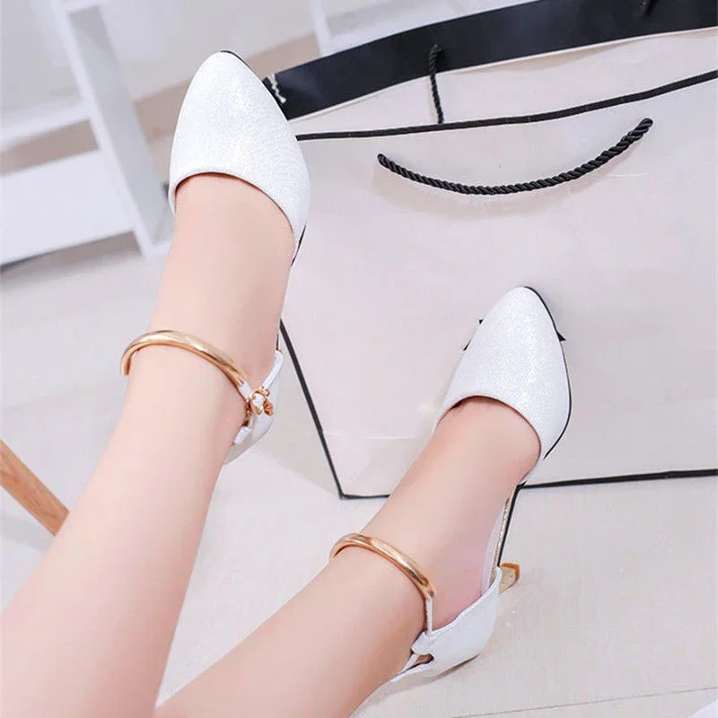 Women Classic Wedding Bride White Buckle Strap High Heel Woman Shoes Ladies Pink Comfort Stiletto Sexy Party Heels Talon Femme