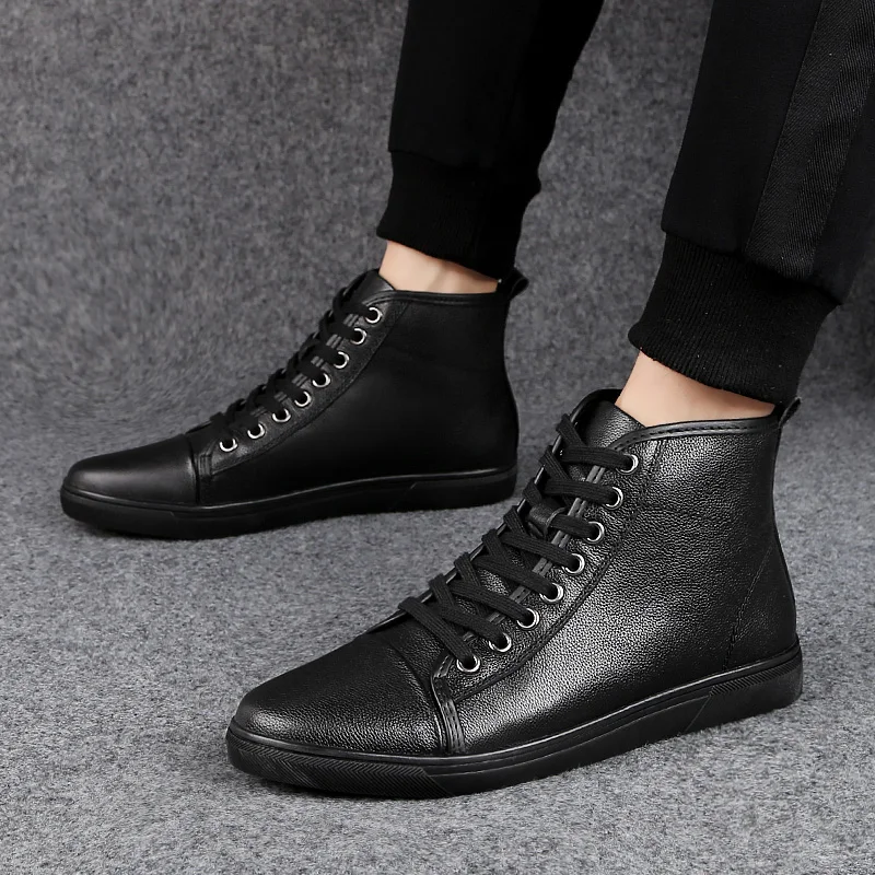 Herren Winterstiefel Aus Echtem Leder Für Warme Outdoor Tage_voghion.com