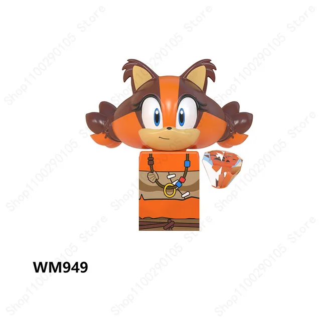 Mini Action Figure Building Block Sonic Teirusu Silver Nakkurusu Shadow Eggman Blaze Storm Knuckles KF6123 LG1001 WM6086 Bricks 949