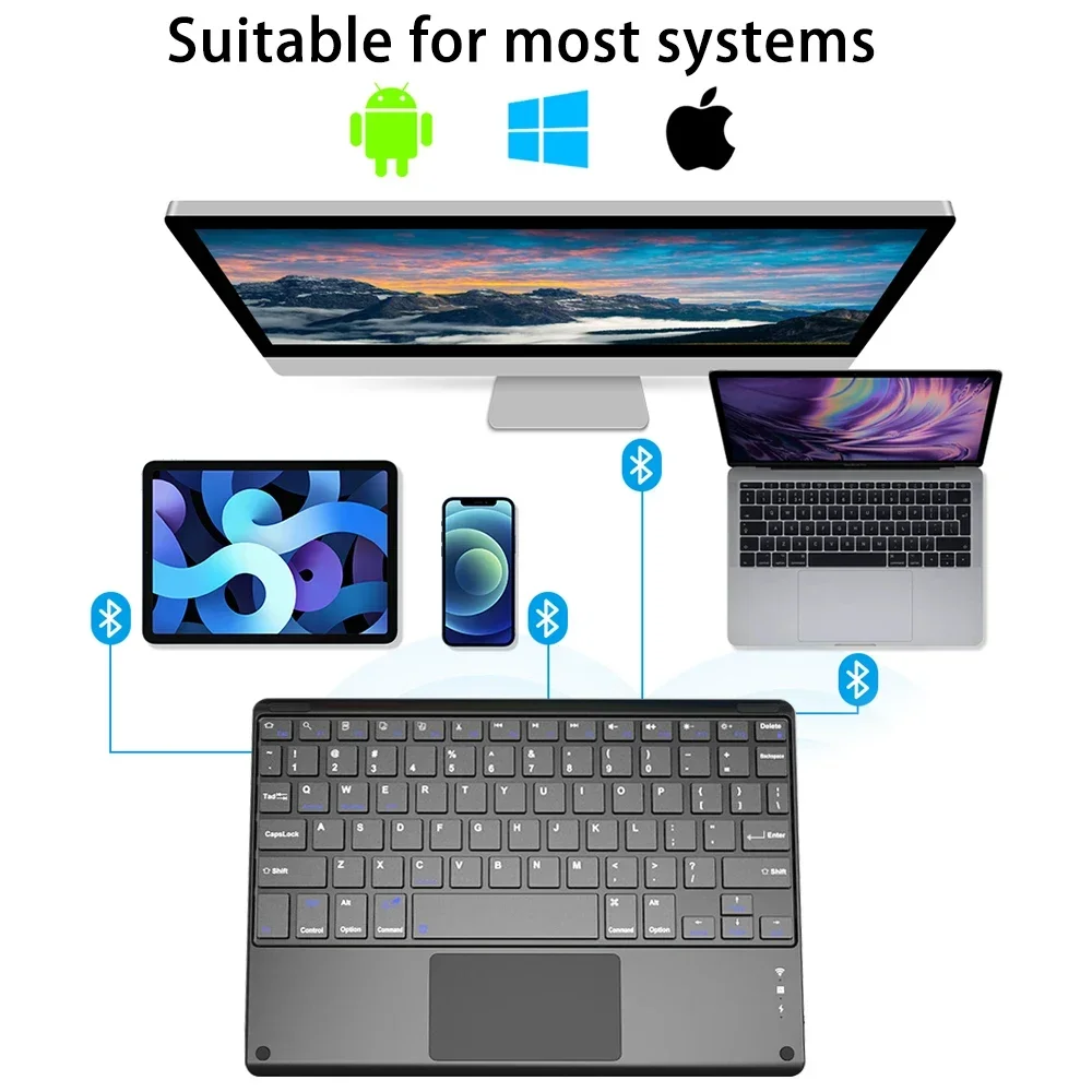 Wireless Bluetooth Keyboard Case for Tablets - Stylish Protective Cover