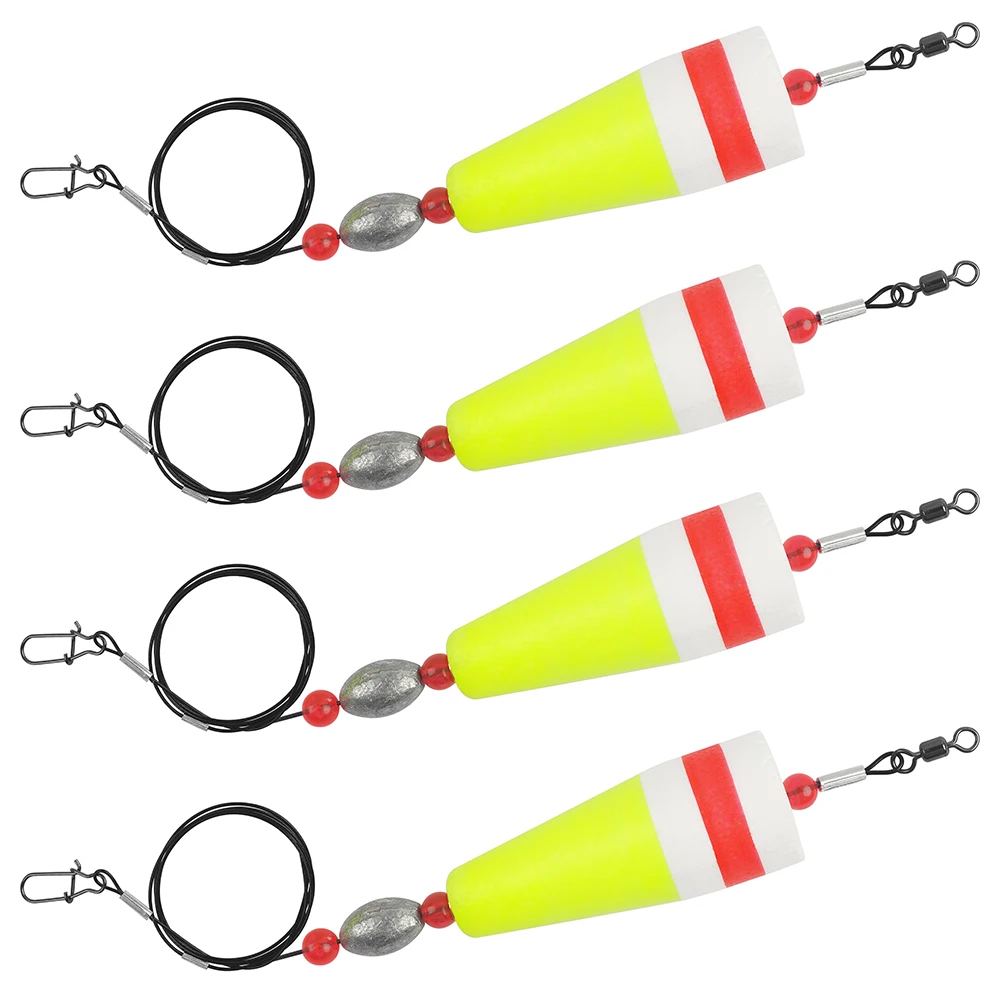 6Pcs Fishing Floats Popping Cork Float Rigs Weighted Bobbers Fishing ...