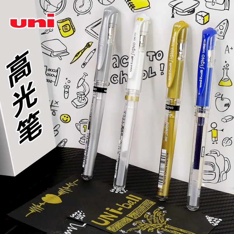 

Japan UM153 1.0mm Golden Silver White Highlight Pen Art Drawing Wedding Sign Thick Gel Pen