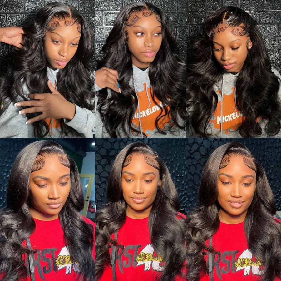 Wow Angel 360 HD Lace Frontal Wigs Body Wave Full Lace Wigs Human Hair Wigs Pre Plucked Peruvian Hair High Ponytail For Woman