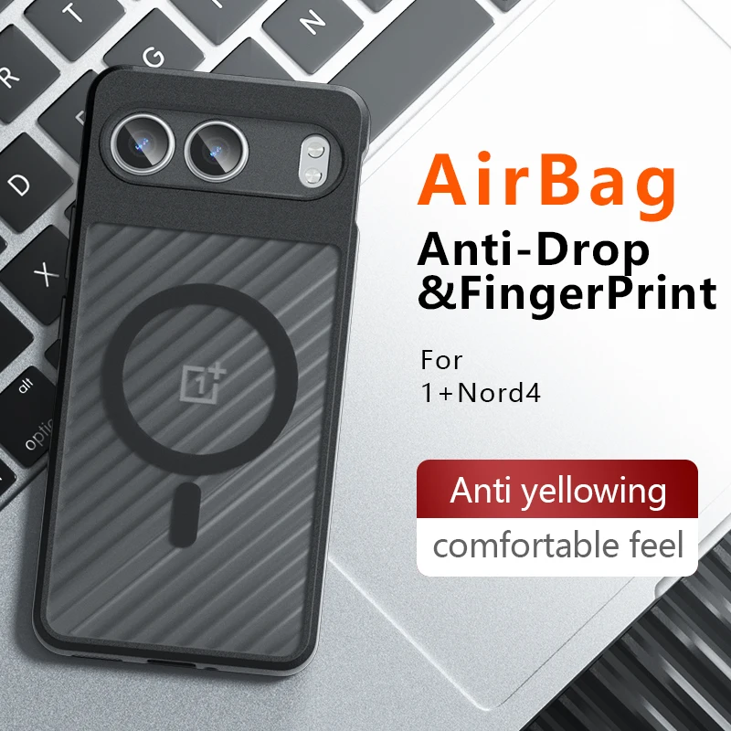 Luxury Armor Frosted Magnetic Transparent Shockproof Bumper Case