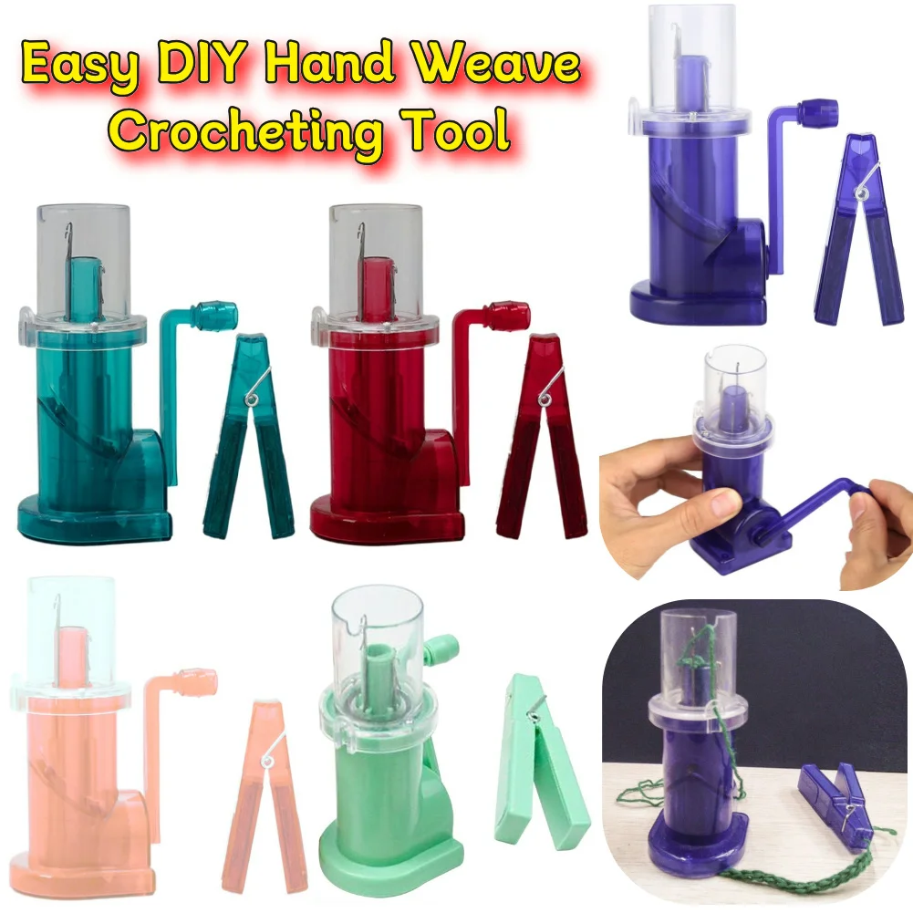 Knitting Mill Machine Mini Spool Knitter Mini Hand-Operated Weaver Tool Hand Weave Crocheting Tools DIY Knitting Spool Knitter
