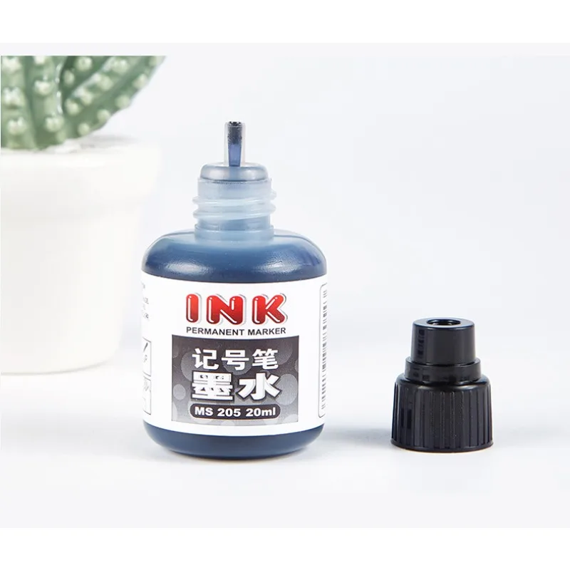 파인라이너 마이크론 펜 니들펜 잉크 병 20ML 방수 블랙 블루 레드 잉크 파인라이너 마이크론 니들펜 리필용