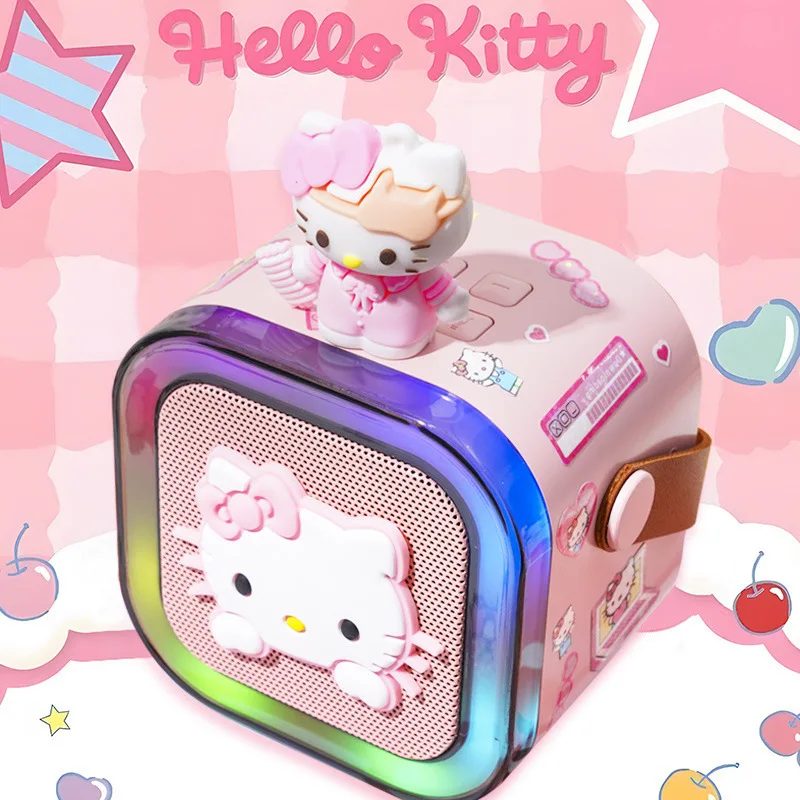 Sanrio Hellokitty Record Player Cartoon Hellokitty Smart Speaker Microphone Combination Household Good Item Girl Gift