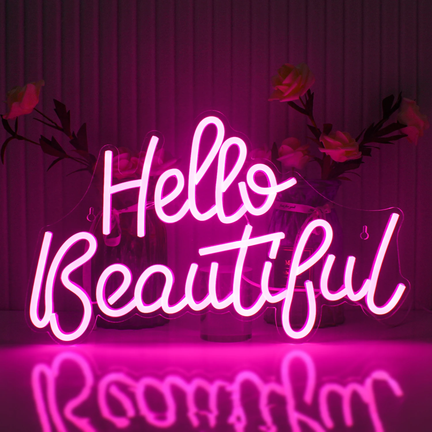 

Hello Beautiful LED Custom Made Neon Sign Light USB Powered Home House Wall Art Wedding Party Festival Proposal Room Decor Gift