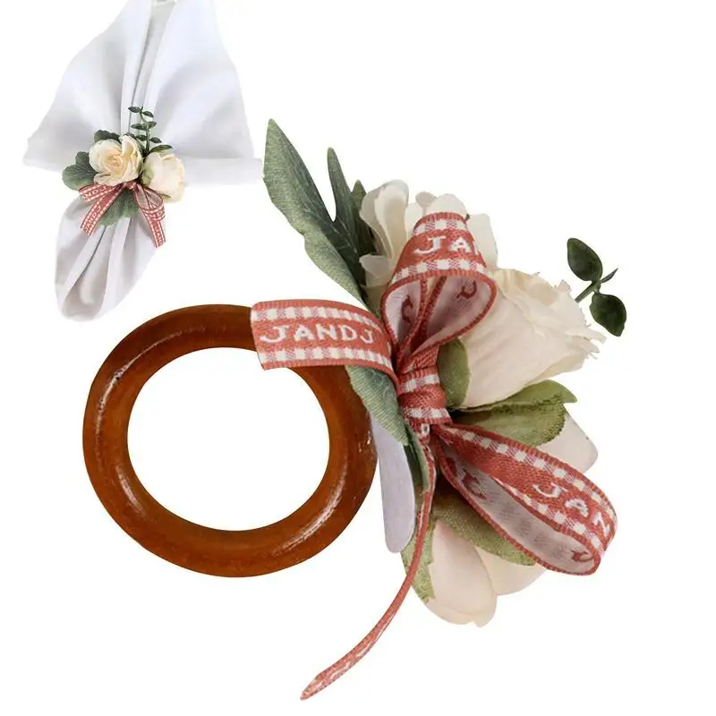 

Flower Napkin Rings Exquisite Design Durable And Reusable Napkin Rings Fabric Material Easy To Use Napkin Rings For Wedding