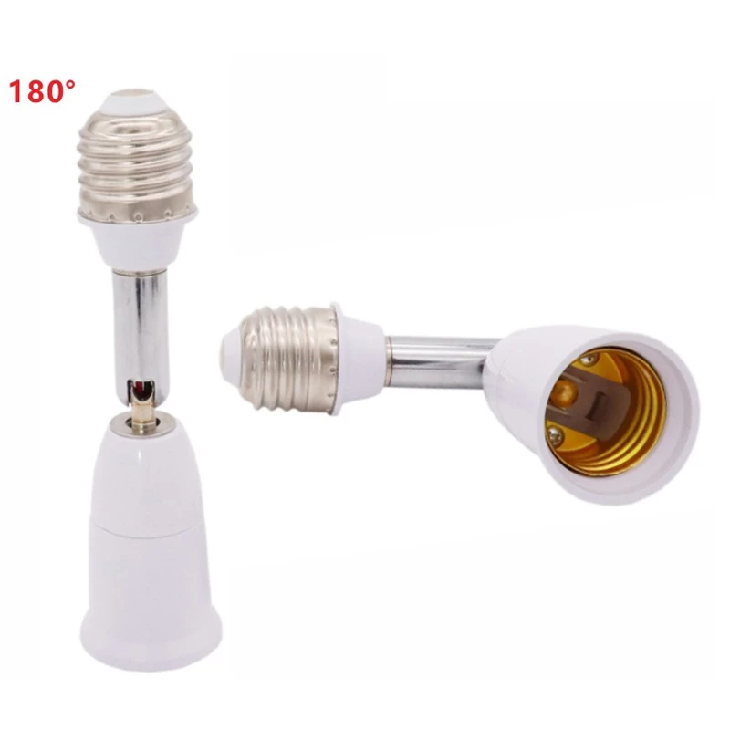 Universal E27 to E27 Lengthened Lamp Base 180 degree Rotation Tube LED