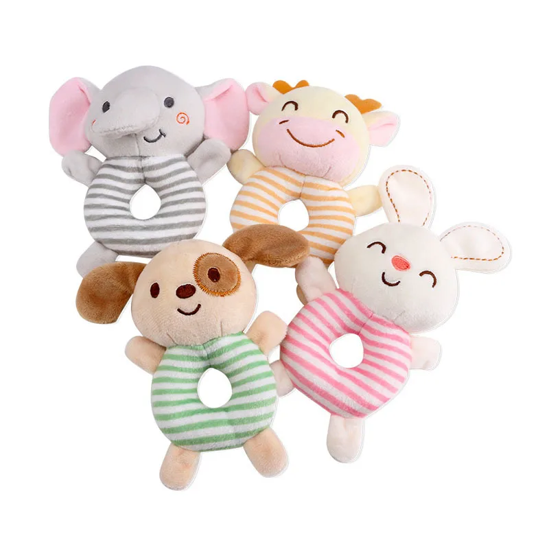 New Baby Rattle Toys Cartoon Animals Plush Infant Hand Ring Bed Toys for Newborn 0-24 Months Toddler Early Educational Toy 5