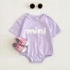INS Summer New Baby Bodysuit Newborn Clothing Boys Girls Cotton Triangle Romper Plush letter Short Sleeve Infant 0-18M 1