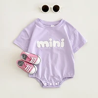 INS Summer New Baby Bodysuit Newborn Clothing Boys Girls Cotton Triangle Romper Plush letter Short Sleeve Infant 0-18M 1