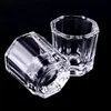 Mini Crystal Glass Clear Acrylic Small Octagonal Powder Liquid Nail Cup Nail Brush Cleaning Tools Liquid Power Mixing Bowl new 3