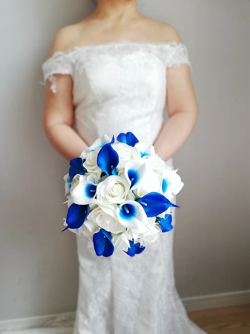 bouquet for royal blue dress Ramo de quinceañera color royal blue 13 inches