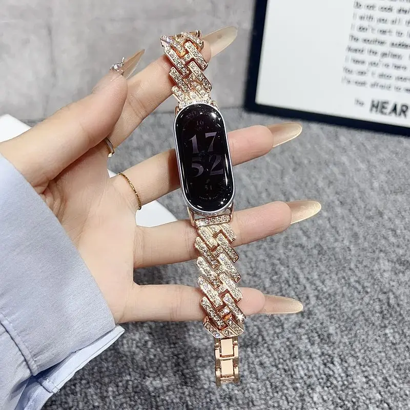 Elegant Diamond Metal Watch Band - Bling Jewelry Dressy Strap Bracelet