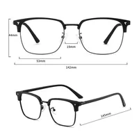 Lunettes bloquant la lumière bleue pour hommes et femmes, rétro, demi-monture, optique, Vintage, carrées, Anti-rayonnement 6