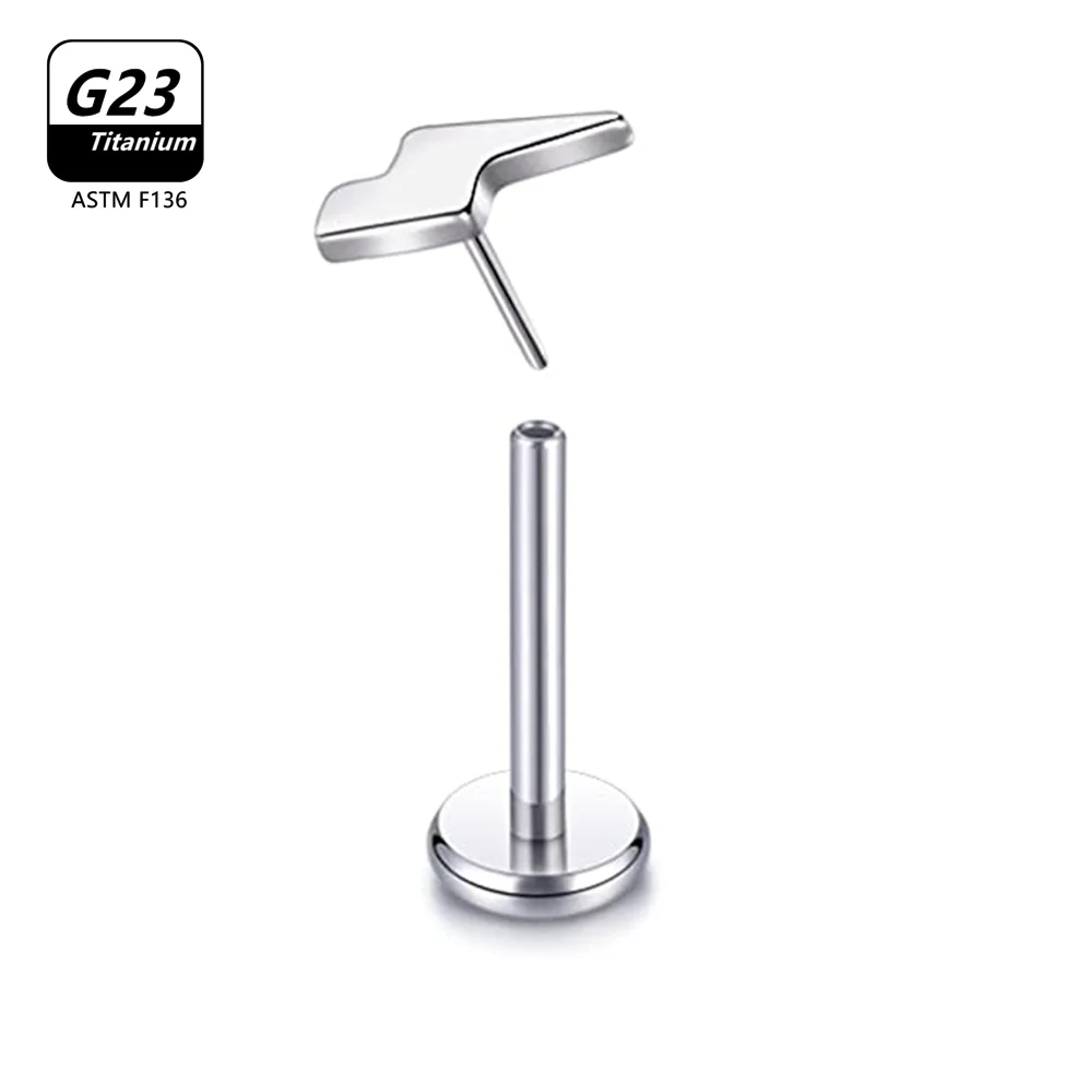 1/10PCS F136 Titan Piercing Bolzen Kleine Labret Koreanische Mode Pin Ohrringe Kreuz Stud Frauen Körper Schmuck – Detail 6
