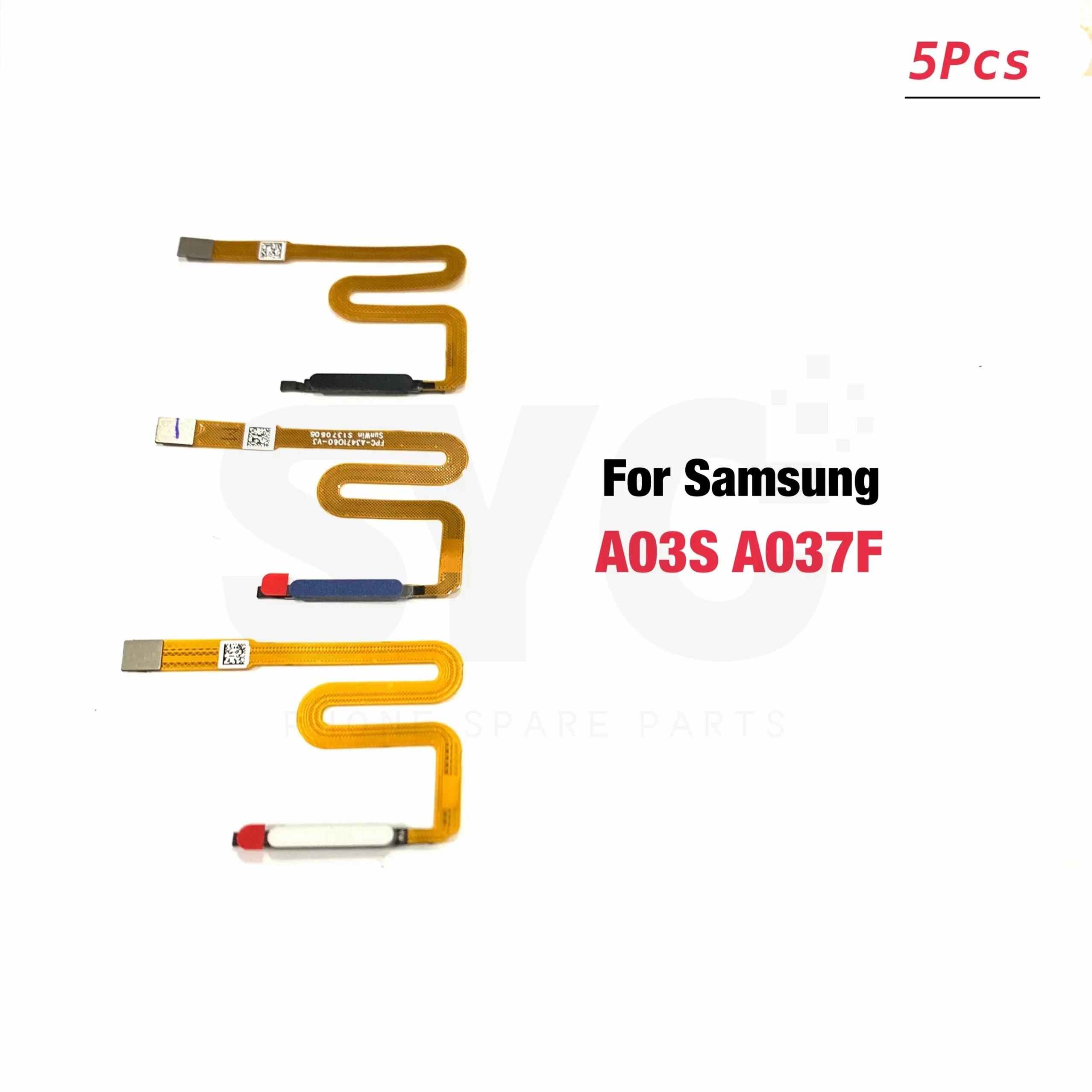 5Pcs/Lot New Fingerprint Scanner For Samsung  A03S A037 A037F ID Home Button Fingerprint Menu Return Key Sensor Flex Cable
