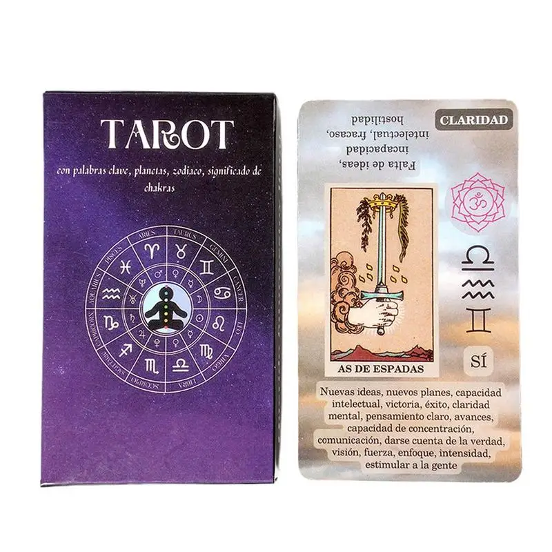 

78pcs Spanish Version Oracle Cards Decks Gift Tarot Deck Cards Future Fate Indicator Forecasting Cards Table Games Board Games