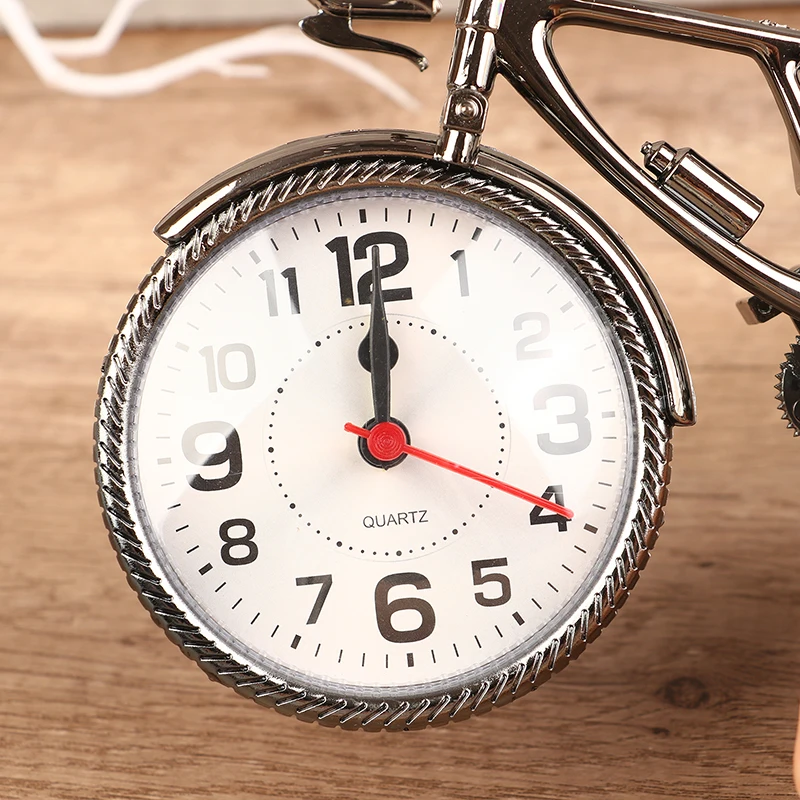 1pc Vintage Bicycle Shape Arabic Numeral Creative Table Alarm Clock Home Decor Room desktop Decoration Crafts Gift