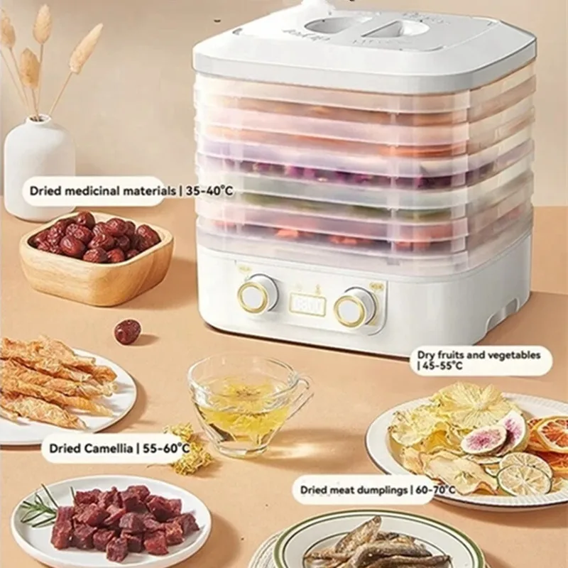110V Dried Fruit Vegetables Herb Drying Machine Household MINI Food Dehydrator Pet Meat Dehydrated 5 Trays Snacks Air Dryer Oven