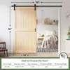 42x84" Sliding Barn Wood Door Panel with 7ft Hardware Kit Easy DIY Assembly Required Perfect for Warehouses Bedrooms Bathrooms 6