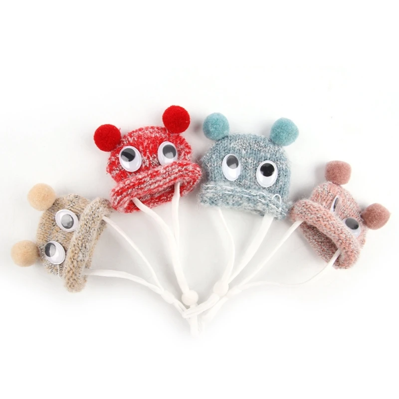 Knit Hamster Hat Guinea Pigs Carnival Photography Hat Hand Knitted Tiny with Adjustable Strap Christmas Party