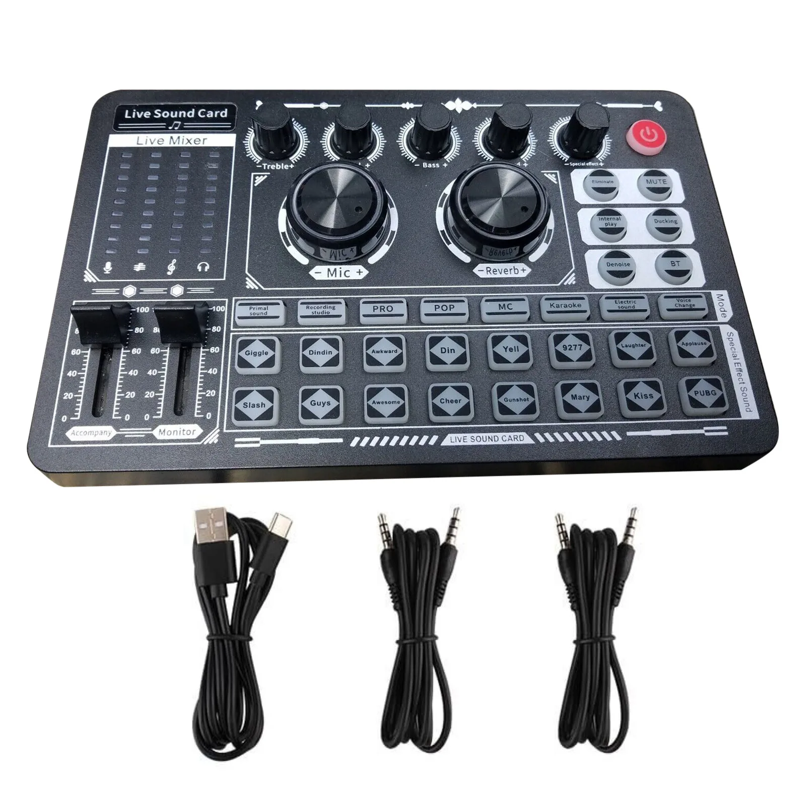 F999 Podcast Recording Equipment Mixer Voice Live Sound Card