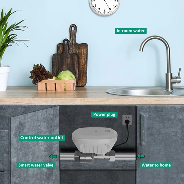 A16Q-Tuya Wifi Water Valve Consumption Flow Rate Meter Smart Life Water Leakage Detection Alarm For Alexa Google 3