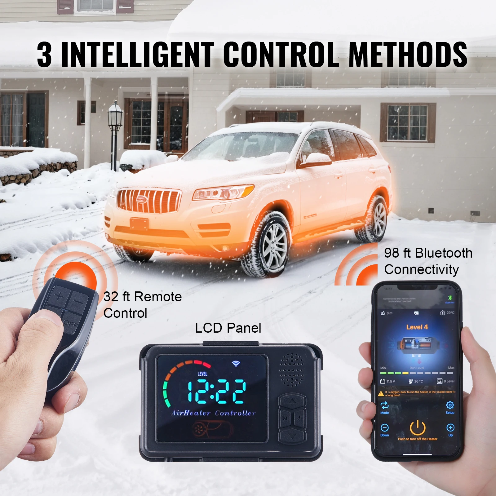 5/8KW Diesel Air Heater 12V All in One Car Heater with Silencer Remote Control For Car Truck Boat RV Parking
