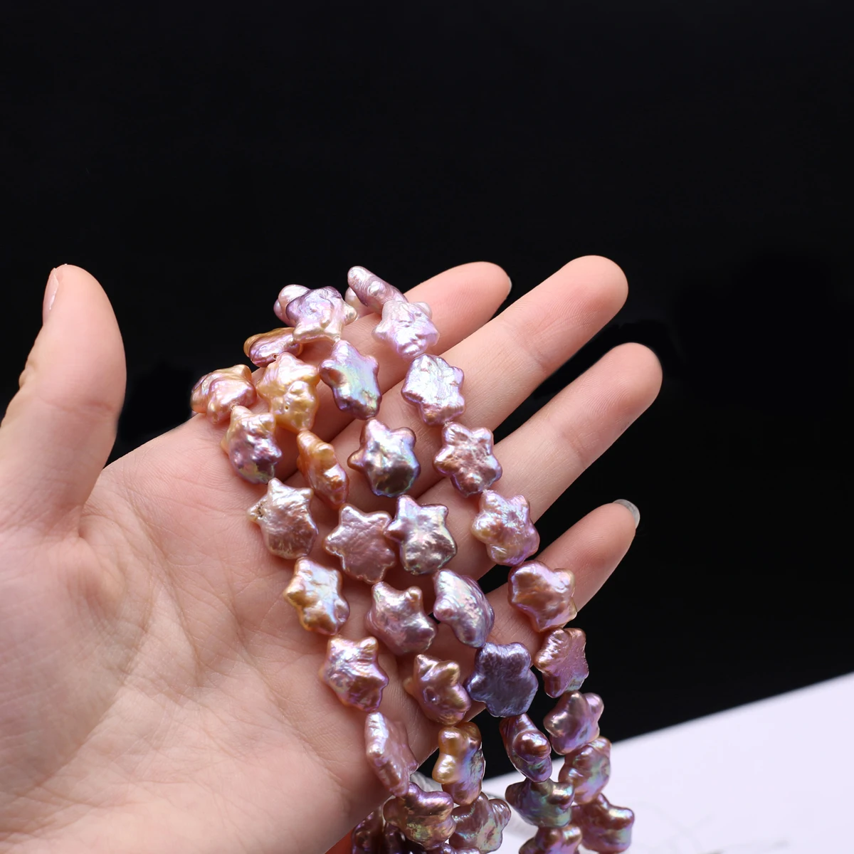 참 바로크 퍼플 스타 천연 담수 진주 구슬 쥬얼리 만들기 DIY 목걸이 귀걸이 팔찌 액세서리 선물 12x12mm