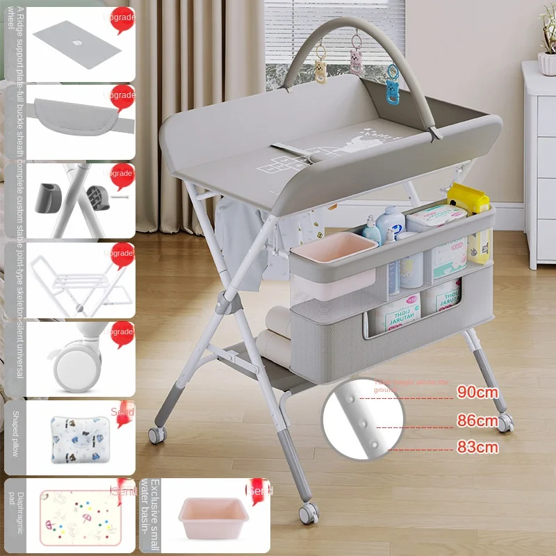 Portable Baby Multifunction Diaper Conversion Table Care Desk Diaper Table Nursing Adjustable Foldable Newborn Care