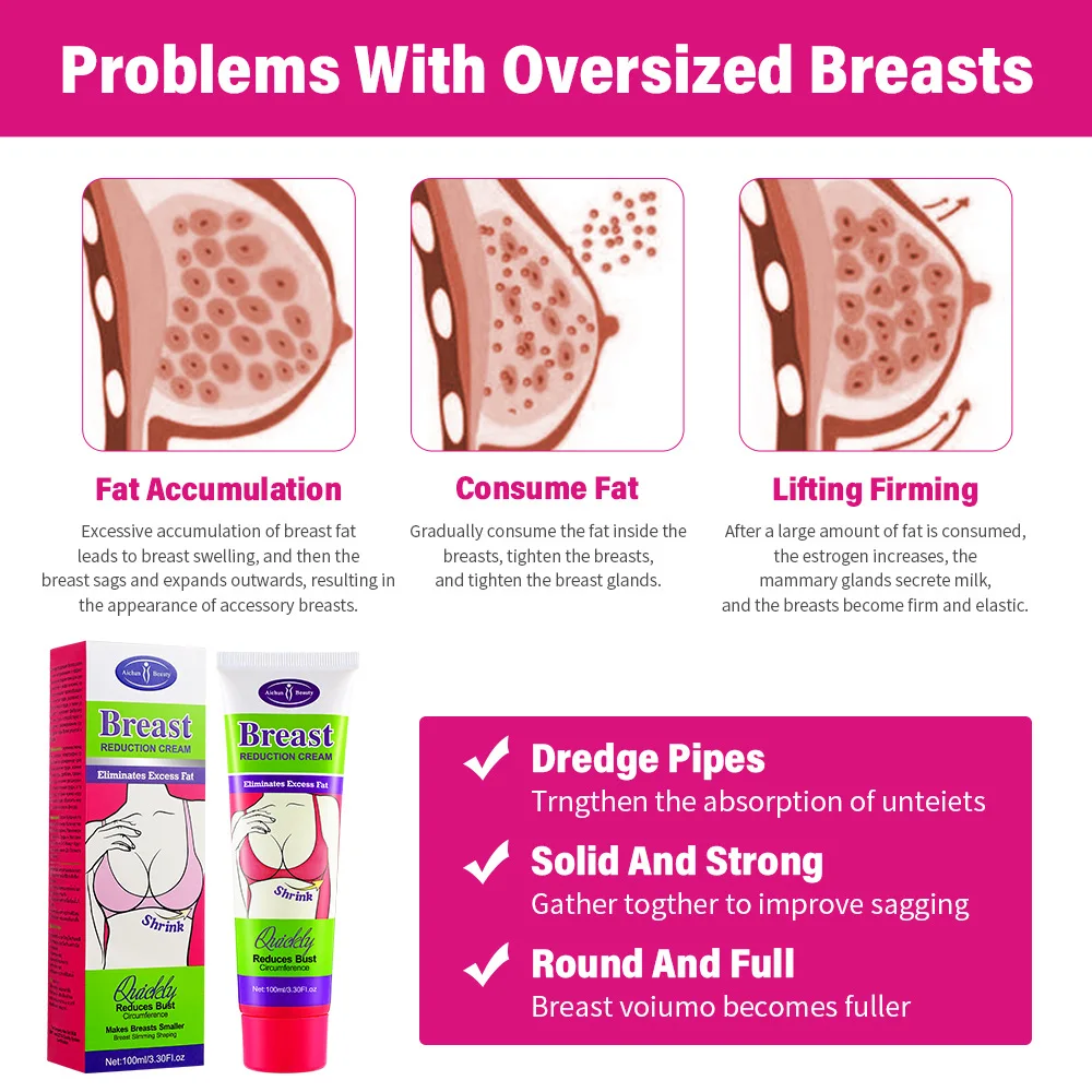 Ginger Breast Shrinking Cream Effective Breast Firm Massage Cream Chest Shrinking Postpartum Chest Tighten Reduce Chest Fat 100g