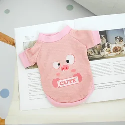 Cozy Waffle Knit Cartoon Dog Hoodie, Stylish and Breathable Pet Outfit - XXL (Pink)