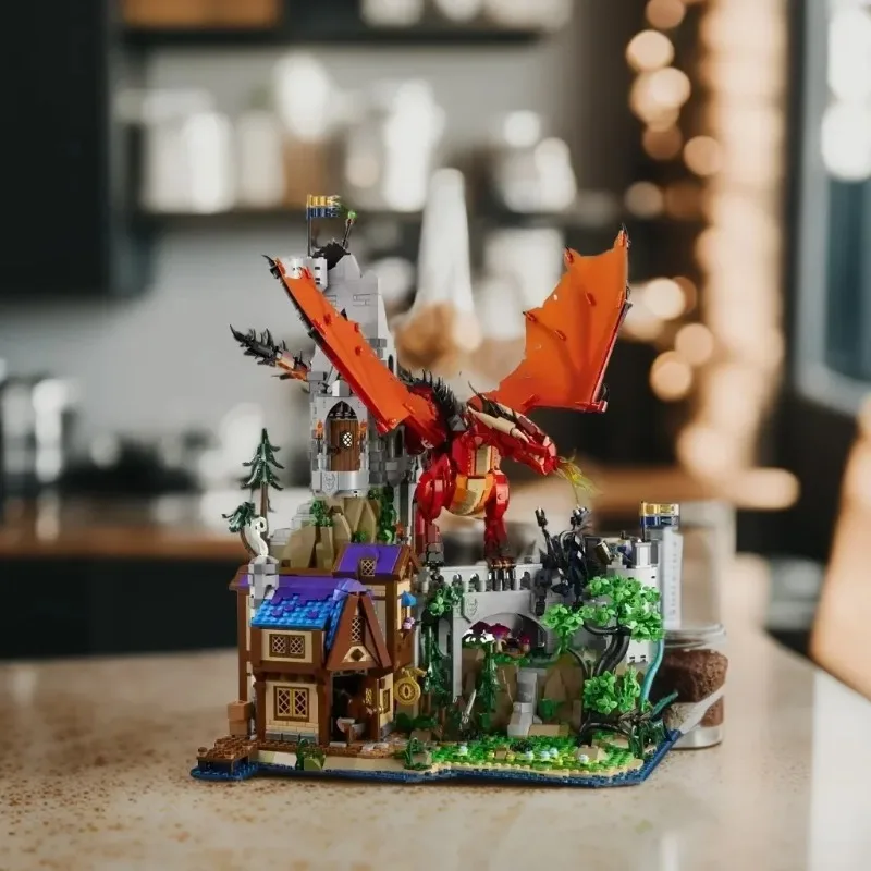 New high-difficulty Dungeons & Dragons:Game Red Dragon's Tale Mode Building Set Assembly Model Blocks Toys