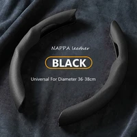 Universal Car Steering Wheel Cover NAPPA Leather 2PCS-Dimensional Anti Slip, Timple And Fashionable Protector Car Accessories 2