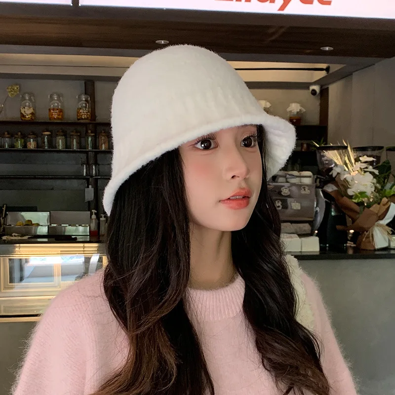 Women's Knitted Cap Wool Mixed Retro Wool Hat for Keeping Warm Big Head Sized Cold Proof Hat for Male Head