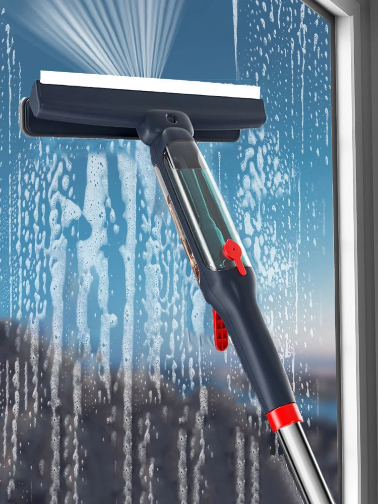 Window Cleaner Mop Household Multifunctional With Silicone Scraper Glass Spray Washer for Glass Outdoor Window Cleaning Tool