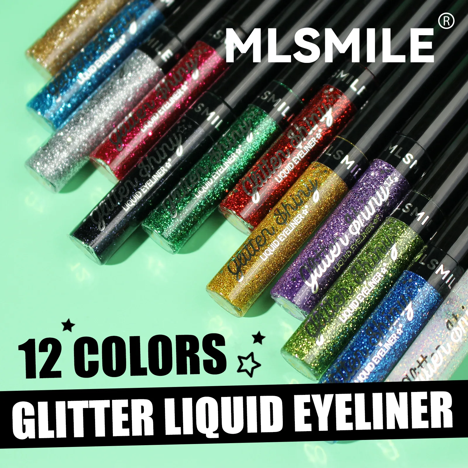 MLSMILE Multi-Color Pearl Eyeliner Liquid Flash Color Glitter Eyeshadow Waterproof Long-lasting non-smudgy Eyeliner 5