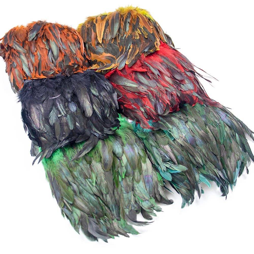 Description Picture 5 of item1M 2M 5M 10Meter Natural Rooster Feathers trim fringe 15-20cm Ribbon plumes For Craft ribbon fringe for skirt Party clothing