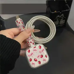 Charming Bow Design 40W Charger Protector for Data Cable and Charging Accessories (Red)